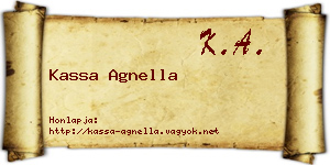 Kassa Agnella névjegykártya
